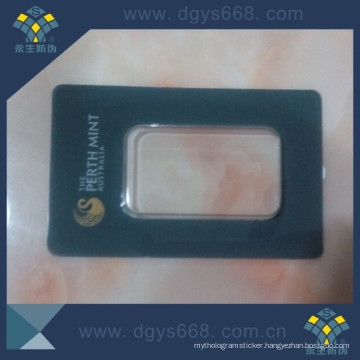 Hot Stamping Anti Fake Gold Coin PVC Plastic Card Sleeve